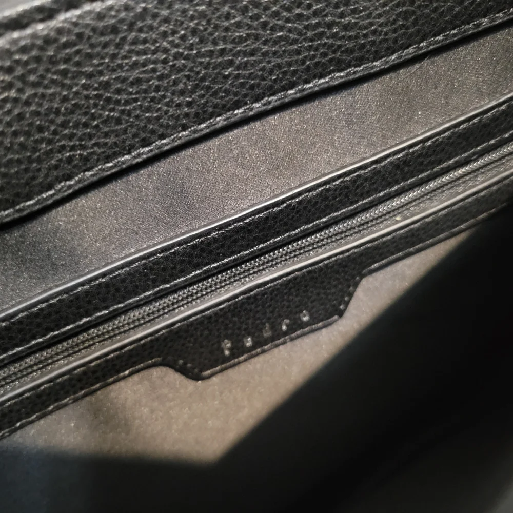 PEDRO Black Genuine Leather Briefcase Bag